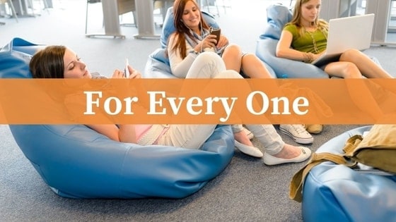 bean bag chairs used by everyone